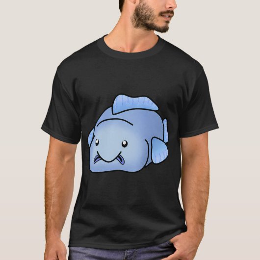 Blauwe blobvis t-shirt (Voorkant)