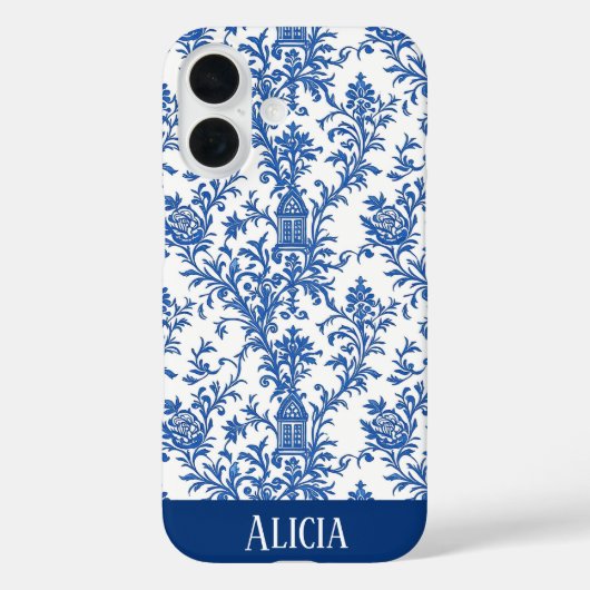 Blauwe Bloeiende Toile Case-Mate iPhone Case (Achterkant)