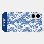 Blauwe Bloeiende Toile Case-Mate iPhone Case (Achterkant (horizontaal))