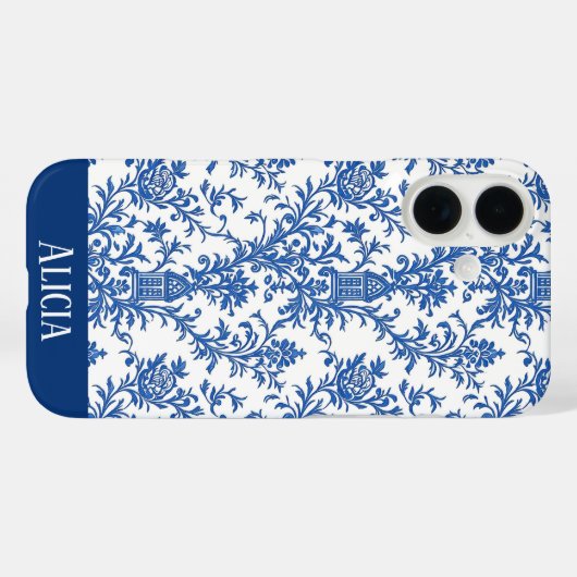 Blauwe Bloeiende Toile Case-Mate iPhone Case (Achterkant (horizontaal))