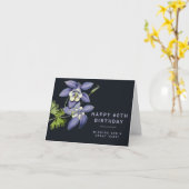 Blauwe bloem 60th Birthday Card Kaart (Gele Bloem)