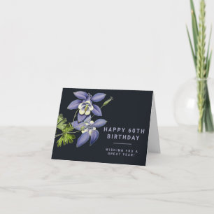 Blauwe bloem 60th Birthday Card Kaart
