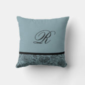 Blauwe bloem Aangepaste katoenpiloot Kussen (Achterkant)