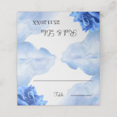 Blauwe Bloem Aangepaste Trouwtafel Plaatskaartje (Buitenkant ongevouwen)