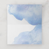 Blauwe Bloem Aangepaste Trouwtafel Plaatskaartje (Binnenkant ongevouwen)