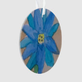 Blauwe Bloem Acryl Ornament (voorkant)