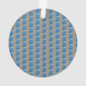 Blauwe Bloem Acryl Ornament (achterkant)