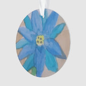 Blauwe Bloem Acryl Ornament (voorkant)
