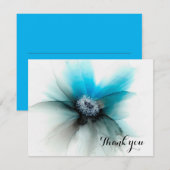 Blauwe bloem/alcohol inkten bedankkaart (Voorkant / Achterkant)