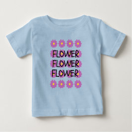 Blauwe bloem baby fijne t-shirt