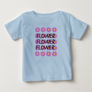 Blauwe bloem baby fijne t-shirt 