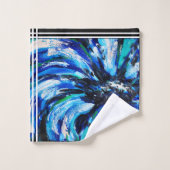 Blauwe bloem bad handdoek (Wasdoekje)