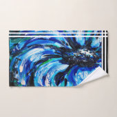 Blauwe bloem bad handdoek (Handdoek)