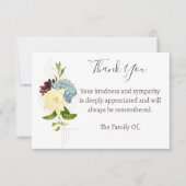 Blauwe bloem begrafenisfoto dank u kaart notitiekaartje (Voorkant)