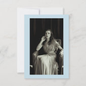 Blauwe bloem begrafenisfoto dank u kaart notitiekaartje (Achterkant)