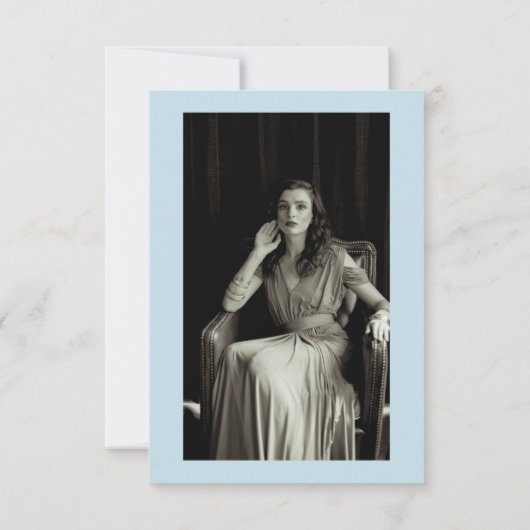 Blauwe bloem begrafenisfoto dank u kaart notitiekaartje (Achterkant)