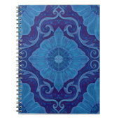 "Blauwe bloem" bloemarabesque patroon Notitieboek (Voorkant)