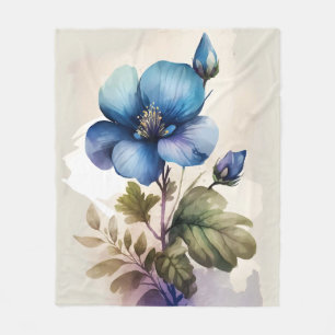 Blauwe bloem bloemen Blauwe klokjes watercolor kun Fleece Deken
