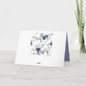 Blauwe Bloem, Bloemkunst, Waterverf Roos, Persoonl Kaart (Achterkant)