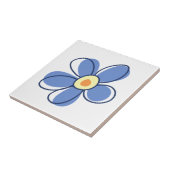 Blauwe bloem, bloesem, bloem in bloem tegeltje (Zijkant)