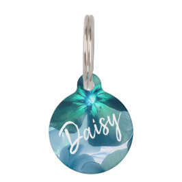 Blauwe bloem Bloesem Huisdierpenning