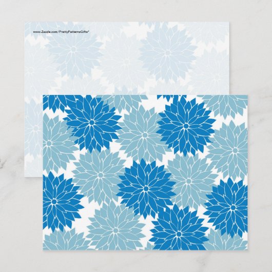  blauwe bloem bloesems Floral Pattern Print Briefkaart (Voorkant / Achterkant)