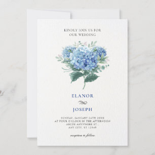 Blauwe bloem boeket bruiloft kaart