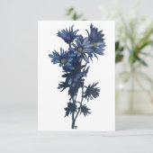 Blauwe bloem boeket plat dank u kaart (Staand voorkant)