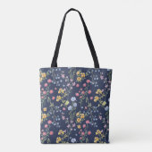 Blauwe Bloem Boog Chic Trendy uniek Tote Bag (Achterkant)