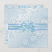 Blauwe bloem & boog zoet 16 Uitnodigen Kaart (Voorkant / Achterkant)