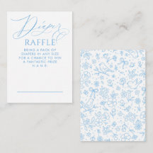 Blauwe Bloem Boogjes Baby Shower Luier Raffel Tick