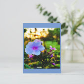 Blauwe bloem briefkaart (Staand voorkant)