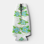 Blauwe bloem bruid fles pak flesjeskoeler (Achterkant)