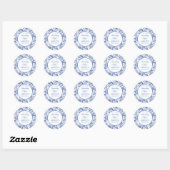 Blauwe Bloem Bruids Bruiloft Stickers (Vel)