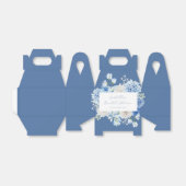 Blauwe bloem bruidsbaby shower bedankdoosjes (Uitgevouwen)