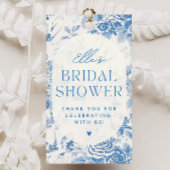 Blauwe bloem bruidsdouche geschenk bedankkaartje cadeaulabels