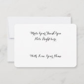 blauwe bloem bruidsfeest/huwelijk bedankkaart (Achterkant)