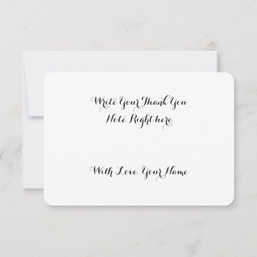 blauwe bloem bruidsfeest/huwelijk bedankkaart (Achterkant)