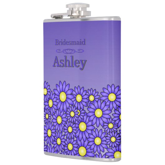 Blauwe bloem bruidsmeisje fles heupfles (Links)