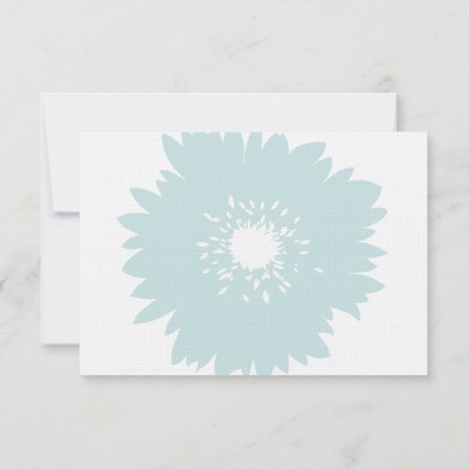Blauwe Bloem Bruiloft RSVP (Achterkant)