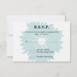 Blauwe Bloem Bruiloft RSVP Kaartje
