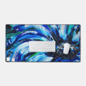 Blauwe bloem bureaumat (Keyboard & Muis)