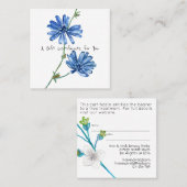 Blauwe Bloem Cadeaubon Voeg logo toe Bedrijf Vierkante Visitekaartje (Voorkant / Achterkant)