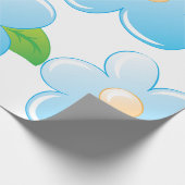 Blauwe Bloem Cadeaupapier (Hoek)
