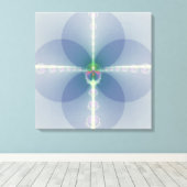 Blauwe Bloem Canvas Afdruk (Insitu (Houten vloer))