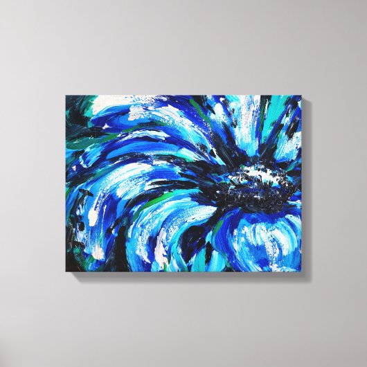 Blauwe bloem canvas afdruk (Voorkant)