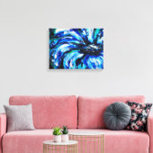 Blauwe bloem canvas afdruk (Insitu (Woonkamer))