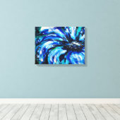 Blauwe bloem canvas afdruk (Insitu (Houten vloer))