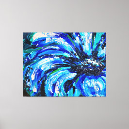 Blauwe bloem canvas afdruk