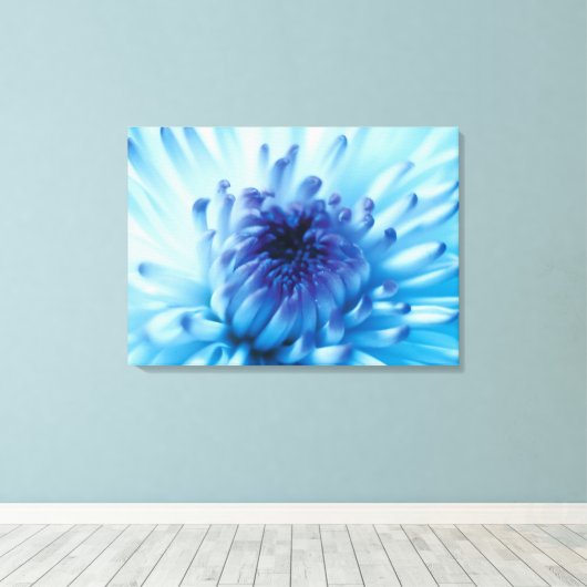 Blauwe bloem canvas afdruk (Insitu (Houten vloer))